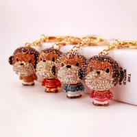 Zinc Alloy Key Clasp with Czech Rhinestone Monkey high quality plated fashion jewelry & for woman & enamel multi-colored Sold By PC
