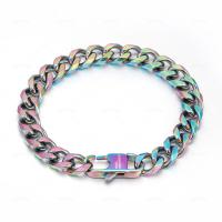 Titanium Steel Bracelet & Bangle, stoving varnish, different length for choice & Unisex, more colors for choice, 8.50mm, Length:Approx 8.47 Inch, Sold By PC