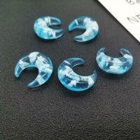 Resin Jewelry Beads, Moon, epoxy gel, luminated, more colors for choice, 25mm, Sold By PC