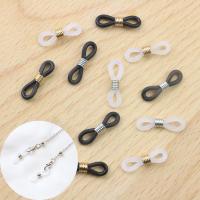 Silicone Glasses Anti-slip Clasp, with Tibetan Style, plated, Unisex, more colors for choice, 7x21mm, Approx 1000PCs/Bag, Sold By Bag