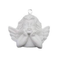 Resin Pendant Angel Unisex white Approx Sold By Bag