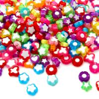 Perle acrylique, DIY & styles différents pour le choix, couleurs mélangées, 9mm,8x7mm,10mm, Vendu par sac