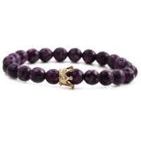 Gemstone Bracelets, with Brass, gold color plated, Unisex & with rhinestone, more colors for choice, 8mm, Length:7.5 Inch, Sold By PC