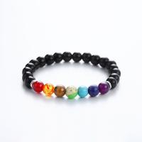 Gemstone Bracelets Round handmade & Unisex mixed colors Length 18-19 cm Sold By PC