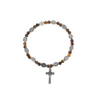 Gemstone Bracelets Zinc Alloy with Gemstone Cross silver color plated & Unisex nickel lead & cadmium free Length 18-19 cm Sold By PC
