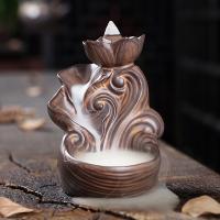 Backflow Incense Burner, Porcelain, handmade, for home and office & durable, 85x100x105mm, Sold By PC
