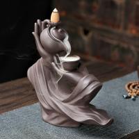 Backflow Incense Burner, Purple Clay, handmade, for home and office & durable, 190x65x170mm, Sold By PC