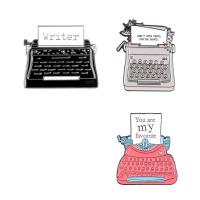 Tibetan Style Brooches, Typewriter, stoving varnish, Unisex & different styles for choice, nickel, lead & cadmium free, 22-28mm, 10PCs/Lot, Sold By Lot