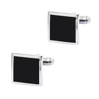 Cufflinks Brass Square silver color plated stoving varnish & for man nickel lead & cadmium free Sold By Lot