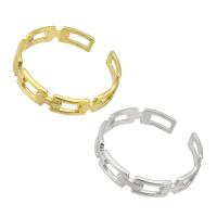 304 Stainless Steel Cuff Finger Ring, Vacuum Ion Plating, Adjustable & for woman & hollow, more colors for choice, US Ring Size:7, Sold By PC