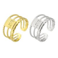 304 Stainless Steel Cuff Finger Ring, Vacuum Ion Plating, Adjustable & for woman & hollow, more colors for choice, US Ring Size:7, Sold By PC