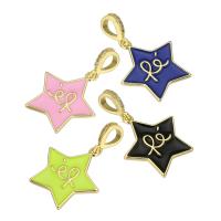 Brass Jewelry Pendants Star gold color plated enamel Sold By PC