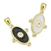 Cubic Zirconia Micro Pave Brass Pendant gold color plated micro pave cubic zirconia & enamel Approx 2mm Sold By PC