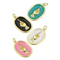 Brass Jewelry Pendants, gold color plated, enamel, more colors for choice, 15x22x2mm, Hole:Approx 3mm, Sold By PC