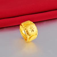Messing Open -Finger-Ring, plattiert, Einstellbar & für Frau, goldfarben, 17mm, verkauft von PC