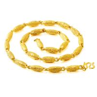 Mässing Chain Necklace, plated, för människan, gyllene, 7.50mm, Längd 60 cm, Säljs av PC