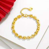 Brass Bracelet & Bangle plated anti-fatigue & for woman golden Length Approx 19 cm Sold By PC