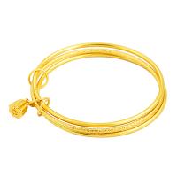 Brass Bangle, for woman, golden, 60x2.20mm, Sold By PC