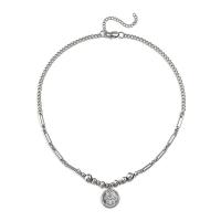 Titanium Steel Necklace, Unisex, silver color, 17.20x3mm, Length:50 cm, Sold By PC