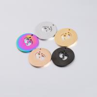 Stainless Steel Pendants, 304 Stainless Steel, Round, Vacuum Ion Plating, DIY, more colors for choice, 22mm, Sold By PC