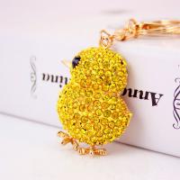 Zinc Alloy Key Clasp with Czech Rhinestone Chicken high quality plated fashion jewelry & Unisex & enamel yellow Sold By PC