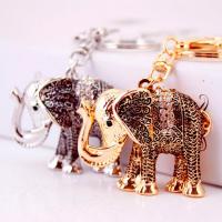 Zinc Alloy Key Clasp with Czech Rhinestone Elephant high quality plated fashion jewelry & Unisex & enamel Sold By PC