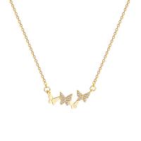 Titanstahl Halskette, mit Verlängerungskettchen von 2.56, Schmetterling, vergoldet, Modeschmuck & Micro pave Zirkonia & für Frau, goldfarben, 20mm, Länge 43 cm, verkauft von PC