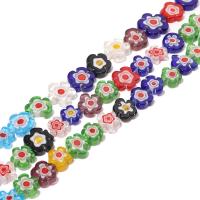 Millefiori Lampwork Beads, Plum Blossom, DIY & different size for choice, mixed colors, Sold Per Approx 15 Inch Strand