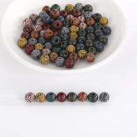 Wood Beads, Round, printing, DIY & snakeskin pattern, more colors for choice, 10mm, Sold By PC