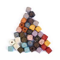 Wood Beads, Polygon, Carved, DIY, mixed colors, 12mm, Sold By PC