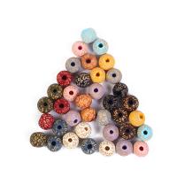 Perles en bois, Rond, gravé, DIY, couleurs mélangées, 10mm, Vendu par PC
