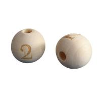 Drvene perle, Drvo, Krug, Izrezbaren, možete DIY, više boja za izbor, 16mm, Prodano By PC