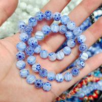Millefiori Lampwork Beads Round polished DIY 8mm Sold Per 14.96 Inch Strand
