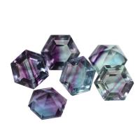 Natural Fluorite Cabochon, Hexagon, polished, DIY, mixed colors, 8x8mm, Sold By PC