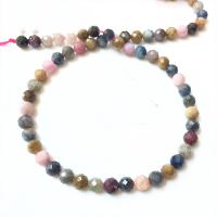 Mischedelstein Perlen, Naturstein, mit Saphir & Rubin, rund, DIY & verschiedene Größen vorhanden & facettierte, gemischte Farben, verkauft per ca. 14.96 ZollInch Strang
