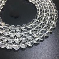 Natural Clear Quartz Beads, Round, DIY & different size for choice & faceted, white, Sold Per Approx 14.96 Inch Strand