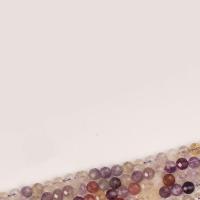 Prirodni kvarc nakit Beads, Super-7, Krug, možete DIY & faceted, miješana boja, 6mm, Prodano Per 15.35 inčni Strand