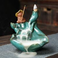Backflow Incense Burner, Porcelain, handmade, for home and office & durable & multifunctional, 135x110x135mm, Sold By PC