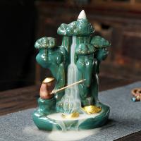 Backflow Incense Burner, Porcelain, handmade, for home and office & durable & multifunctional, 130x85x165mm, Sold By PC