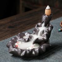 Backflow Incense Burner, Porcelain, handmade, for home and office & durable, 105x130x80mm, Sold By PC
