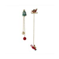 asymmetrische Ohrringe, Zinklegierung, goldfarben plattiert, Koreanischen Stil & Weihnachtsschmuck & für Frau, frei von Nickel, Blei & Kadmium, 13x85mm, 10x63mm, verkauft von Paar