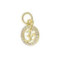 Cubic Zirconia Micro Pave Brass Pendant, gold color plated, micro pave cubic zirconia & hollow, 9x11x1mm, Hole:Approx 4mm, Sold By PC