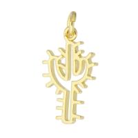 Brass Jewelry Pendants, Opuntia Stricta, gold color plated, hollow, 12x19x2mm, Hole:Approx 3mm, Sold By PC