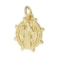 Brass Jewelry Pendants, gold color plated, 13x14x2mm, Hole:Approx 3mm, Sold By PC