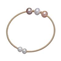 Tibetan Style Bangle, with Freshwater Pearl, for woman, mixed colors, 21-25cm, Sold By PC