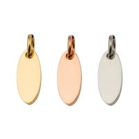 Stainless Steel Tag Charm, 304 Stainless Steel, Vacuum Ion Plating, DIY, more colors for choice, 12x5mm, Sold By PC