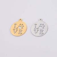 Stainless Steel Pendants, 304 Stainless Steel, Round, Vacuum Ion Plating, DIY, more colors for choice, 24x28mm, Sold By PC