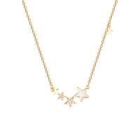Titanium Steel Necklace, with Plank, with 2.4 extender chain, Star, real gold plated, fashion jewelry & for woman, golden, 69mm, Length:40 cm, Sold By PC