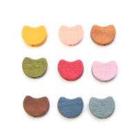 Wood Beads, Schima Superba, Moon, printing, DIY, more colors for choice, 21x17mm, Sold By PC