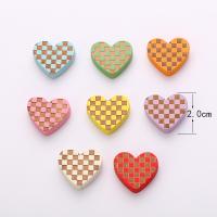 Wood Beads Schima Superba Heart stoving varnish DIY & no hole 20mm Sold By PC